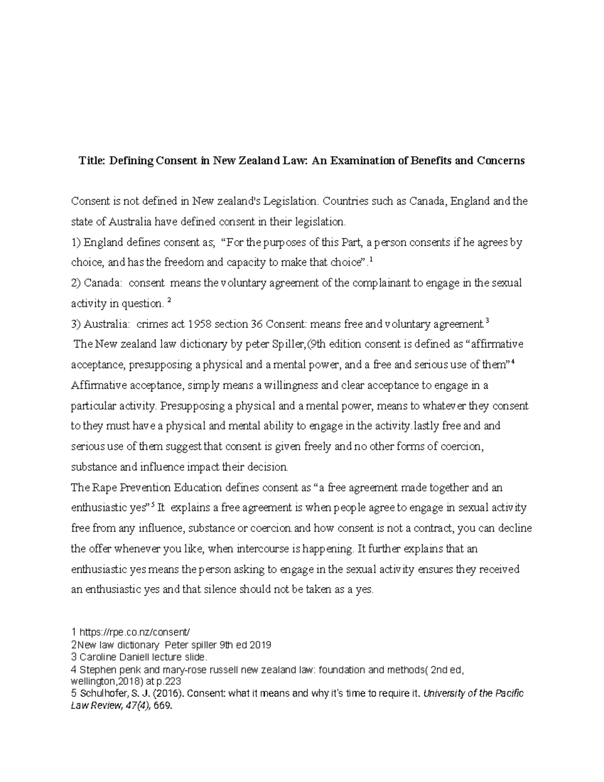 Sexual consent - .... - Title: Defining Consent in New Zealand Law: An ...