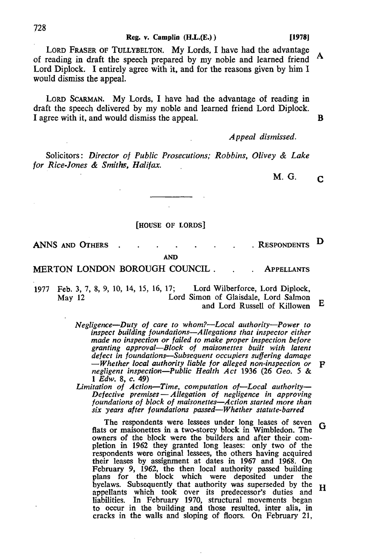 Ann V Merton London Borogh Council 1978 A C 728 Reg V Camplin   Thumb 1200 1799 