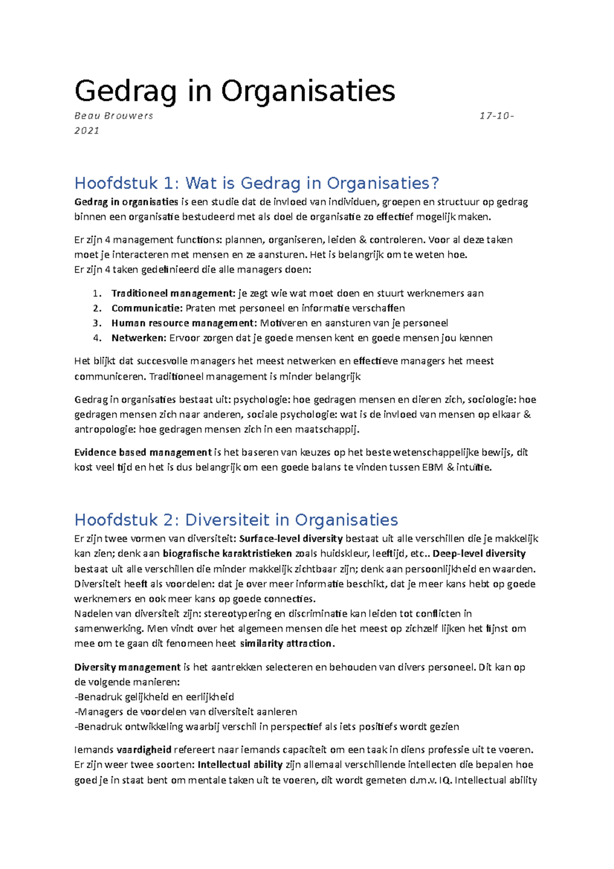 Gedrag In Organisaties Samenvatting 2021 - Gedrag In Organisaties Beau ...