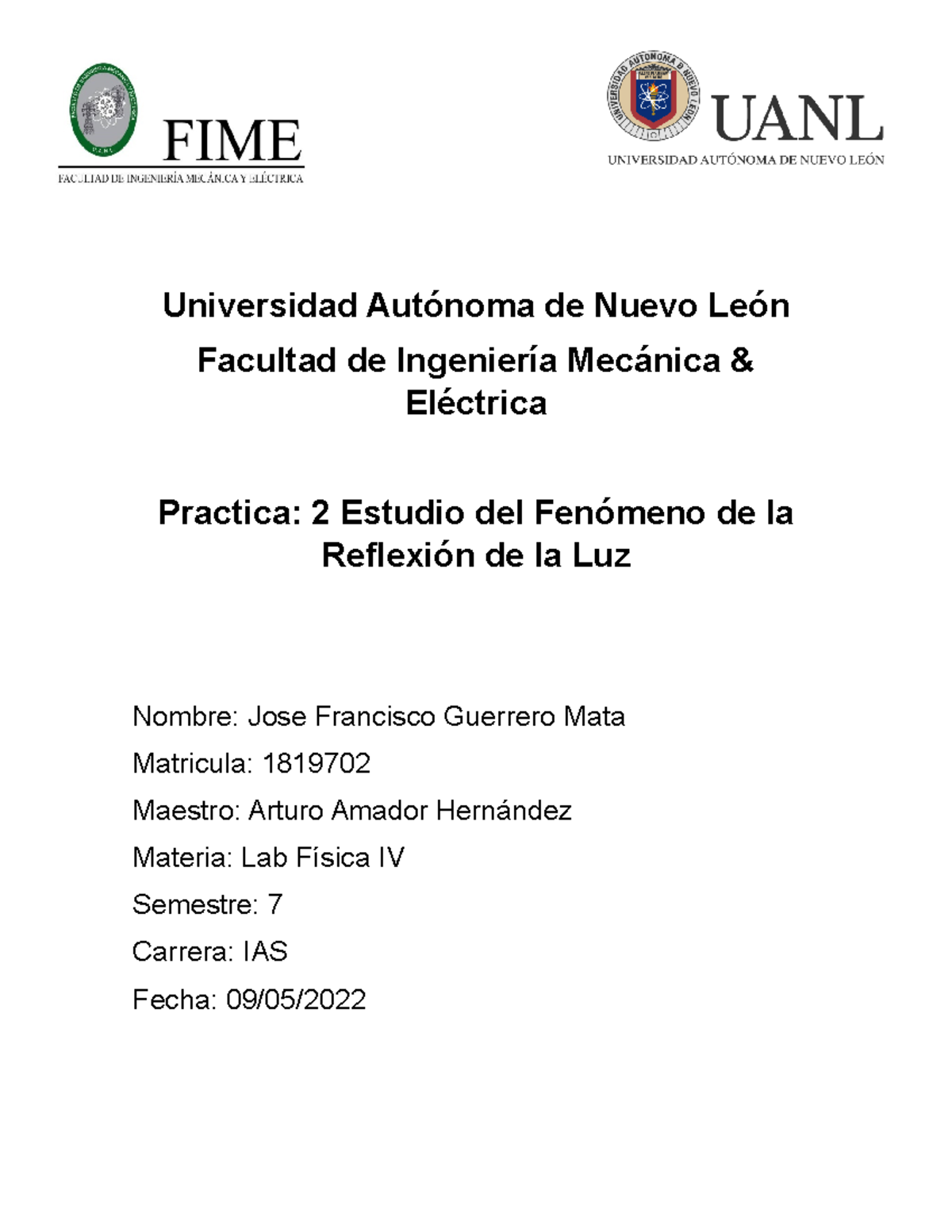 Act Lab de Fisica 4 - fbd - Universidad Autónoma de Nuevo León Facultad ...
