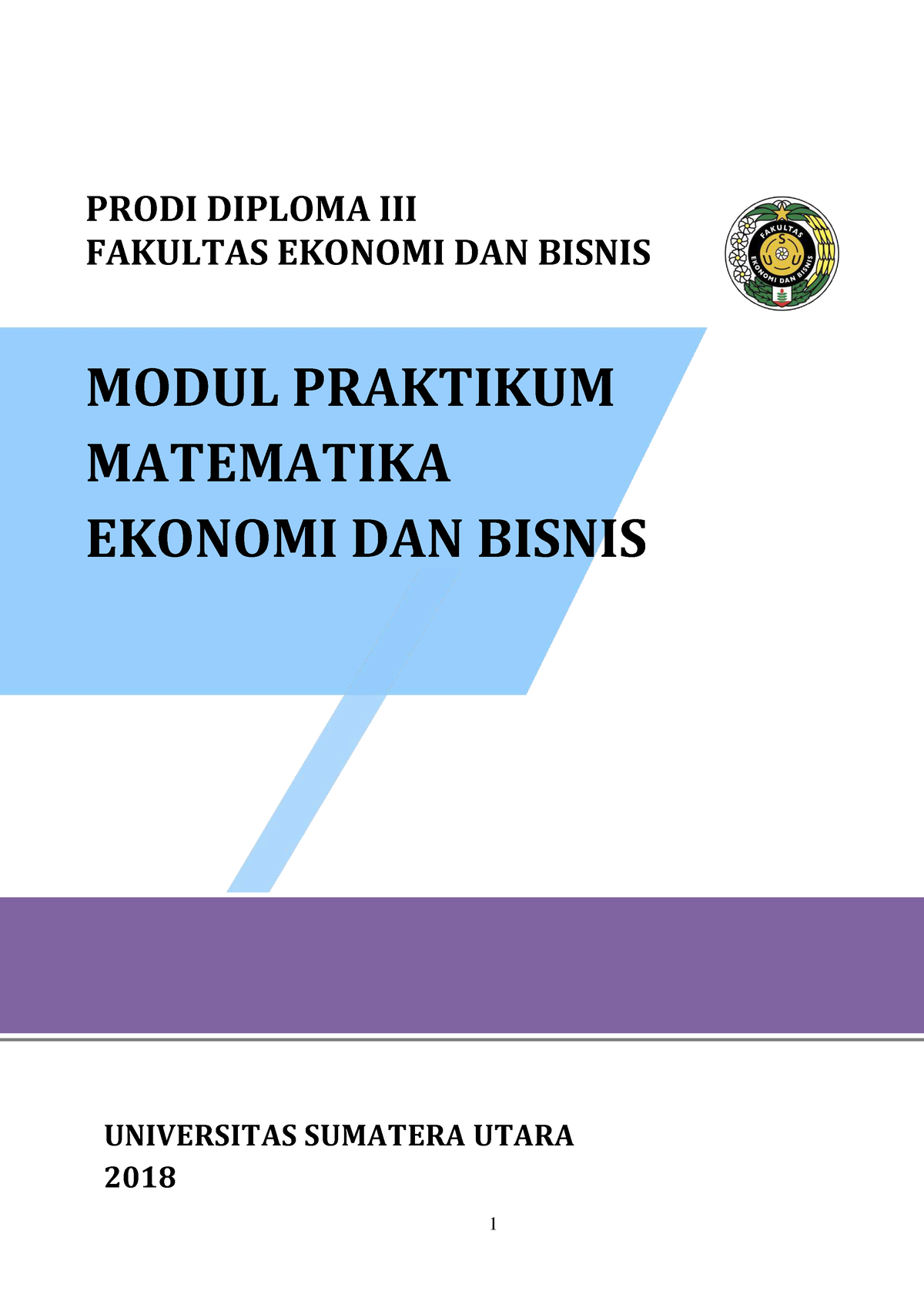 Modul Matematika Ekonomi Dan Bisnis - UNIVERSITAS SUMATERA UTARA 2018 ...