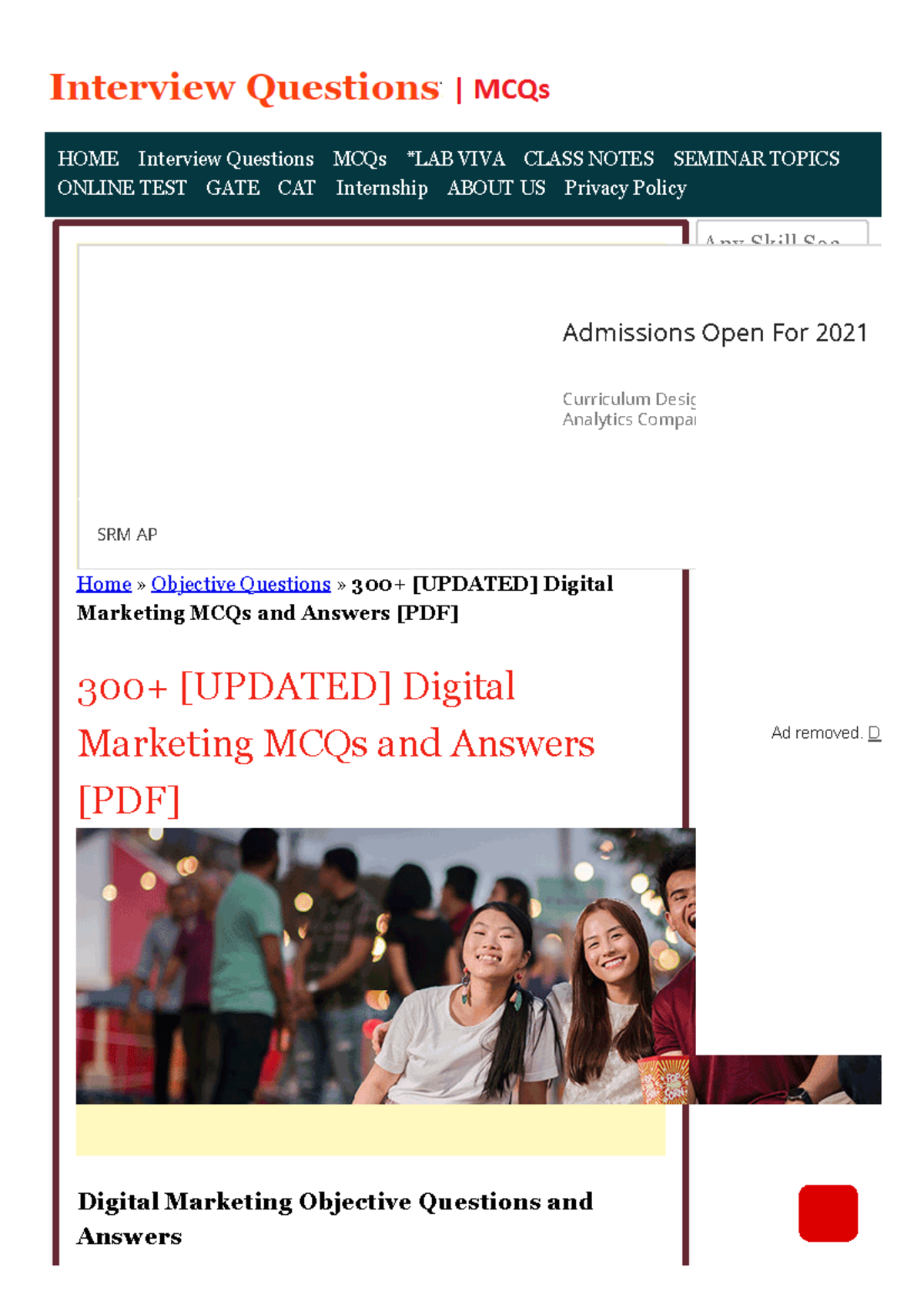 300+ [ Updated] Digital Marketing MCQs And Answers [PDF] - Home ...