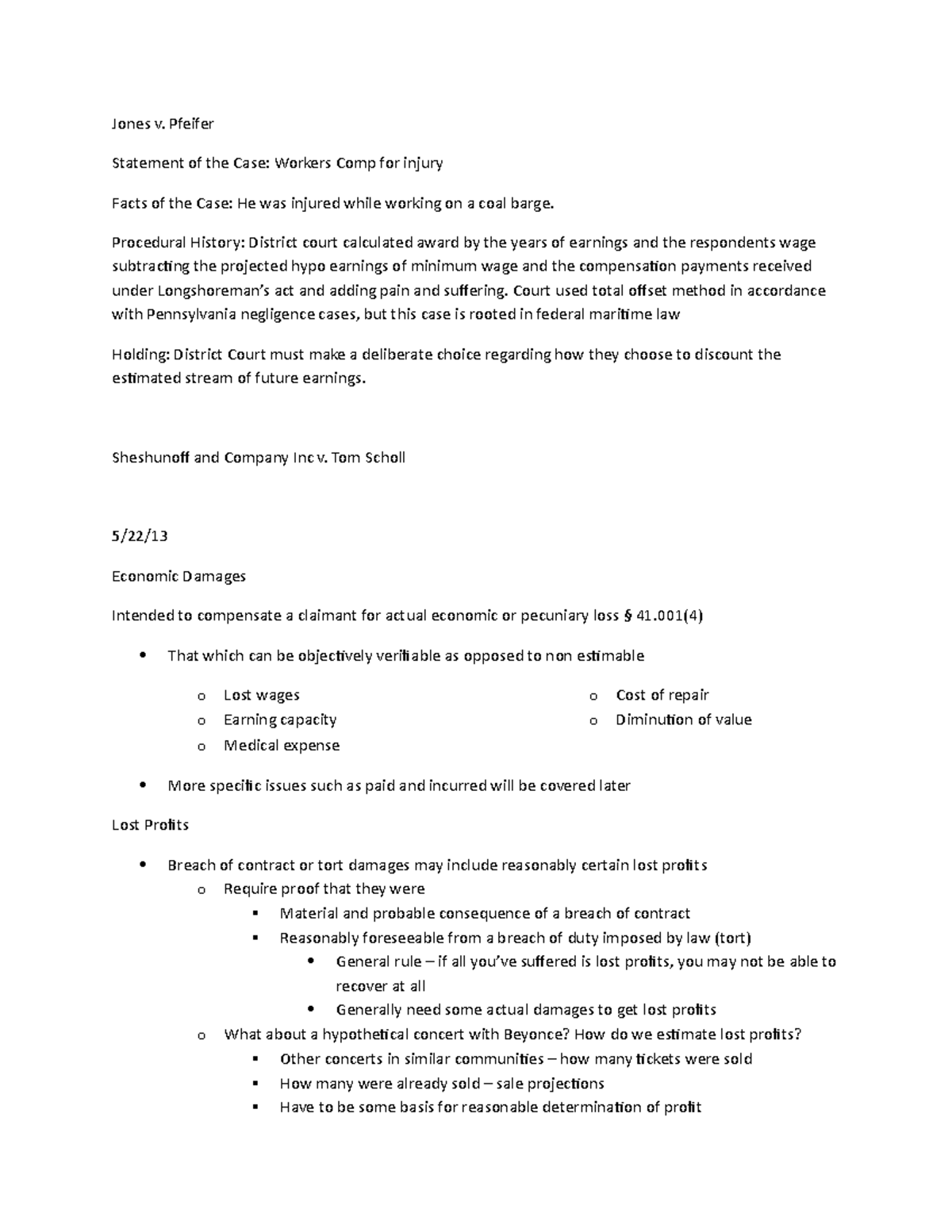 Jones v outline Jones v. Pfeifer Statement of the Case Workers