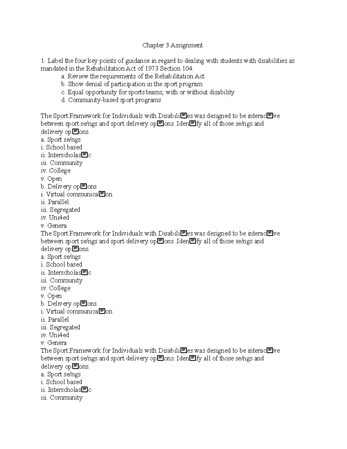 Chapter 3 Assignment - Chapter 3 Assignment Label the four key points ...