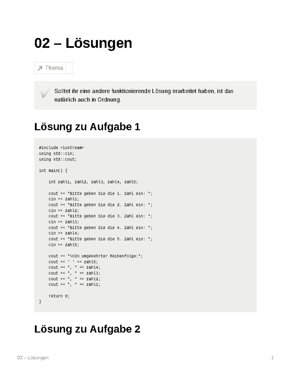 2022-10-11 - Variablen und Datentypen - Lösungen - 02 – Lösungen 1 02 ...