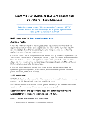 New MB-300 Exam Pass4sure