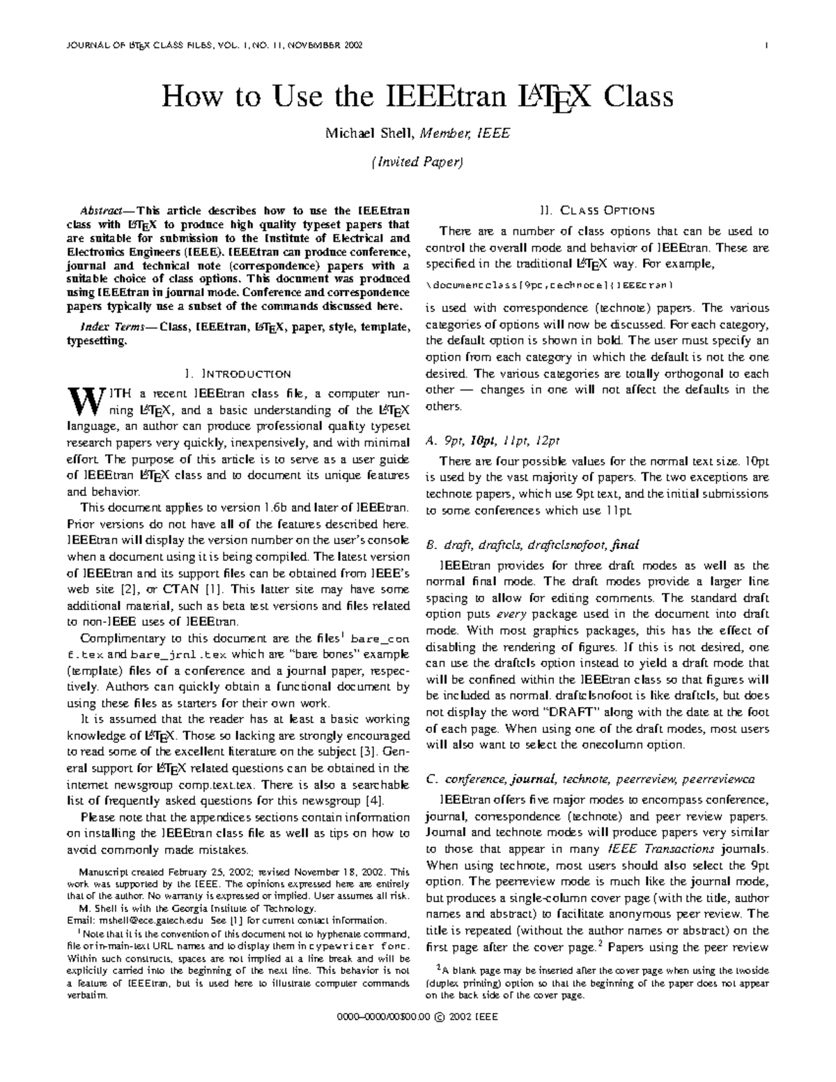 IEEEtran Howto JOURNAL OF LATEX CLASS FILES, VOL. 1, NO. 11, NOVEMBER