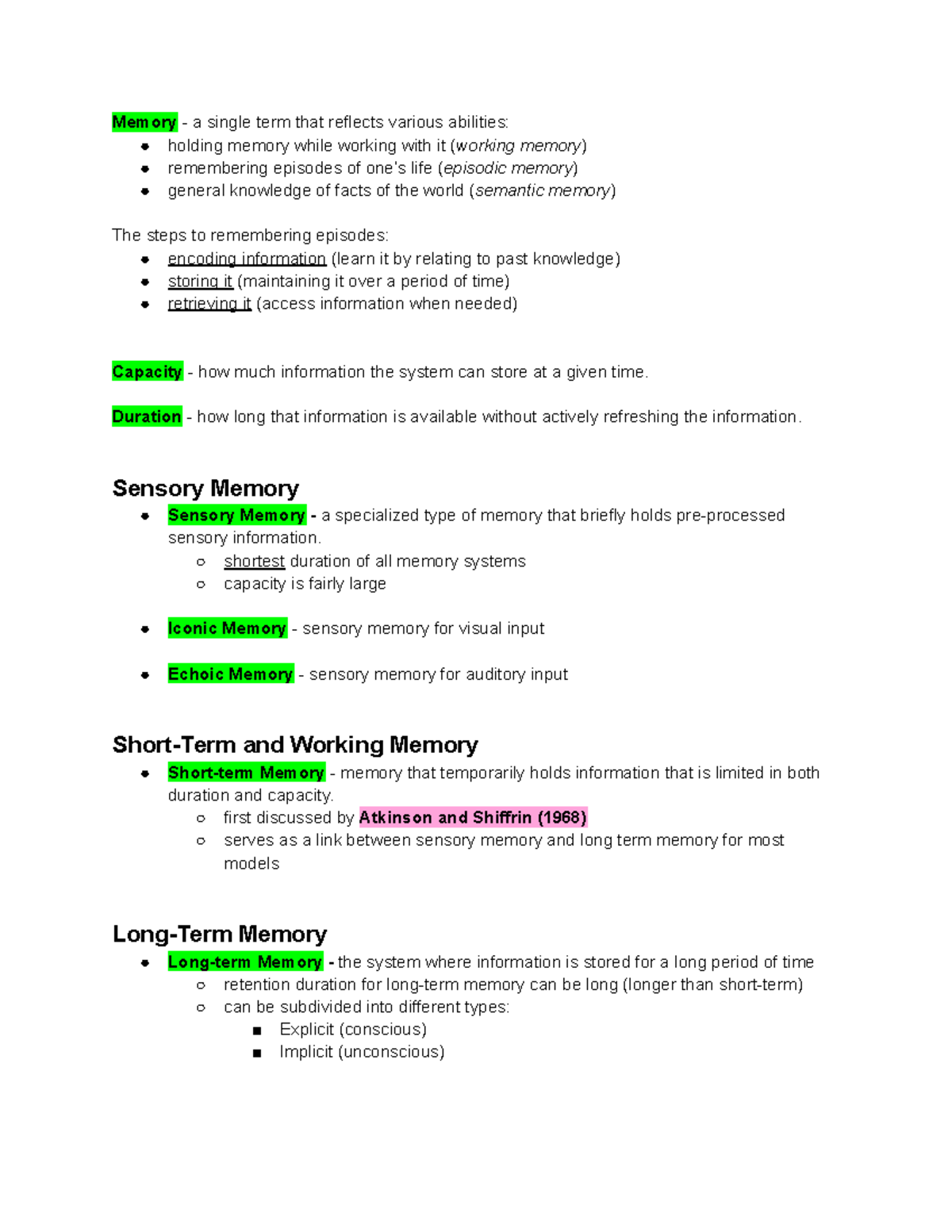 Chapter 5 Memory and System Processes (Part 1) - Memory - a single term ...