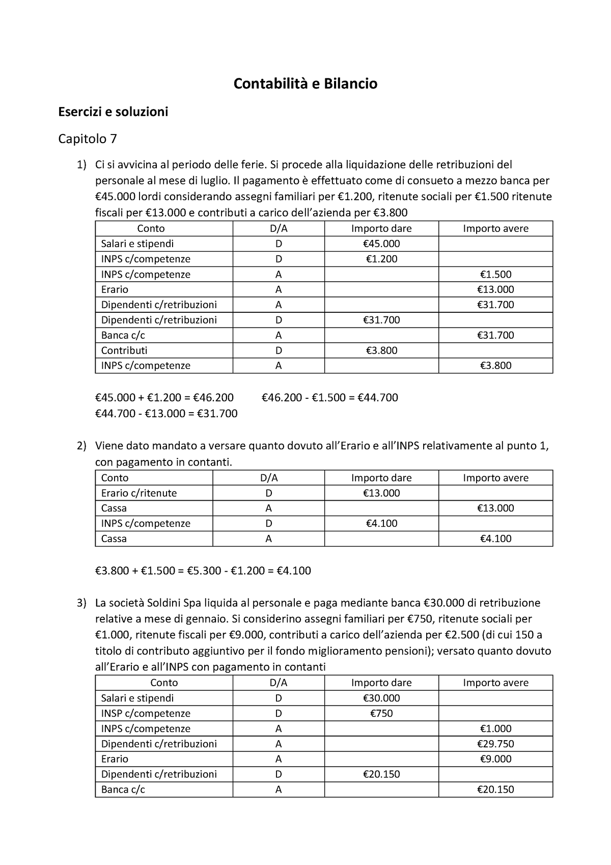 Esercizi Cap - Contabilit‡ E Bilancio Esercizi E Soluzioni Capitolo 7 1 ...