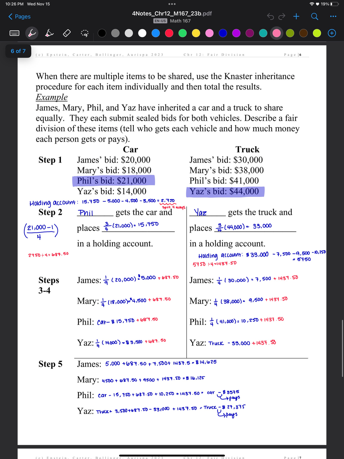 6 - This page of notes includes an example of Knaster inheritance ...