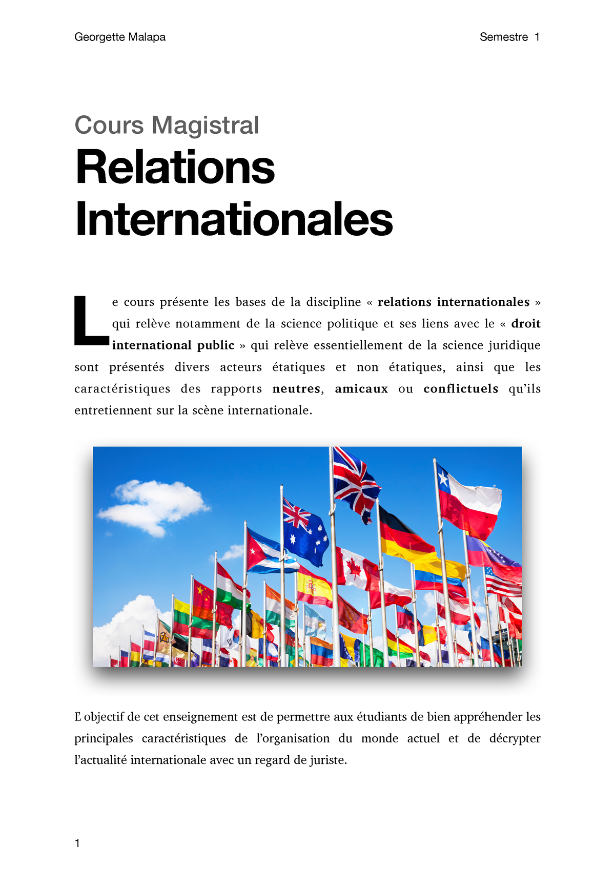 Cours Magistral "Relations Internationales" - Cours Magistral Relations ...