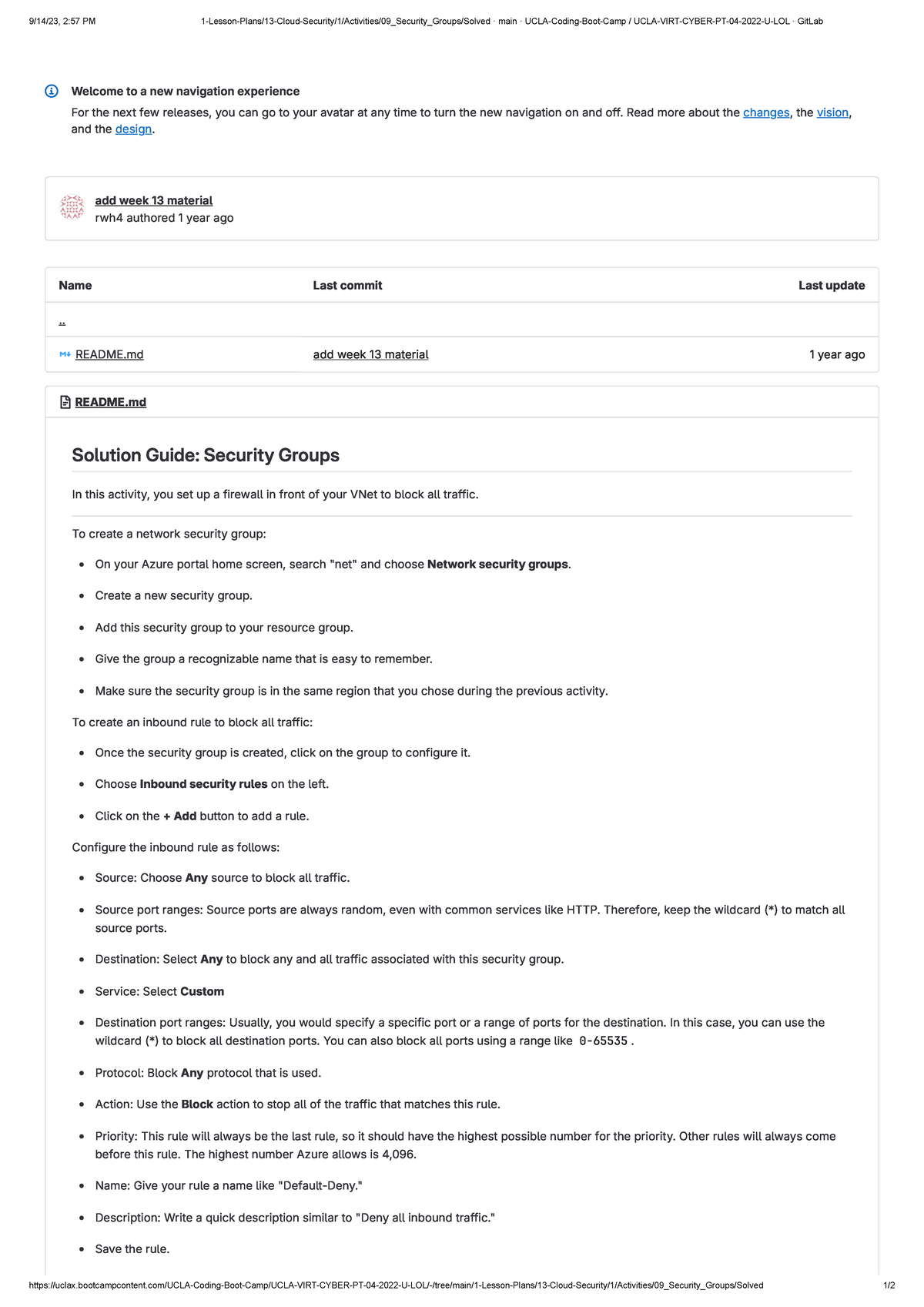 Security Groups solution - 9/14/23, 2:57 PM - Studocu