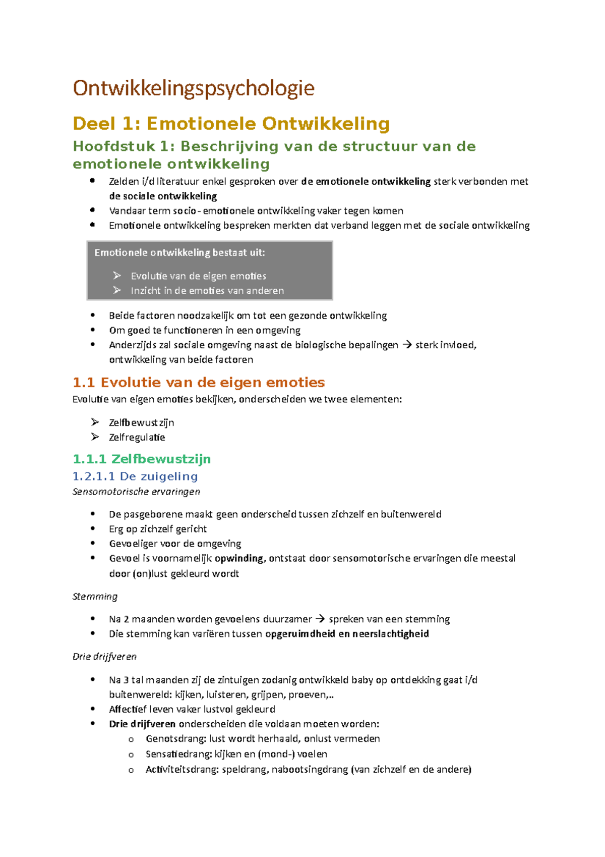 Ontwikkelingspsychologie Samenvatting - Ontwikkelingspsychologie Deel 1 ...