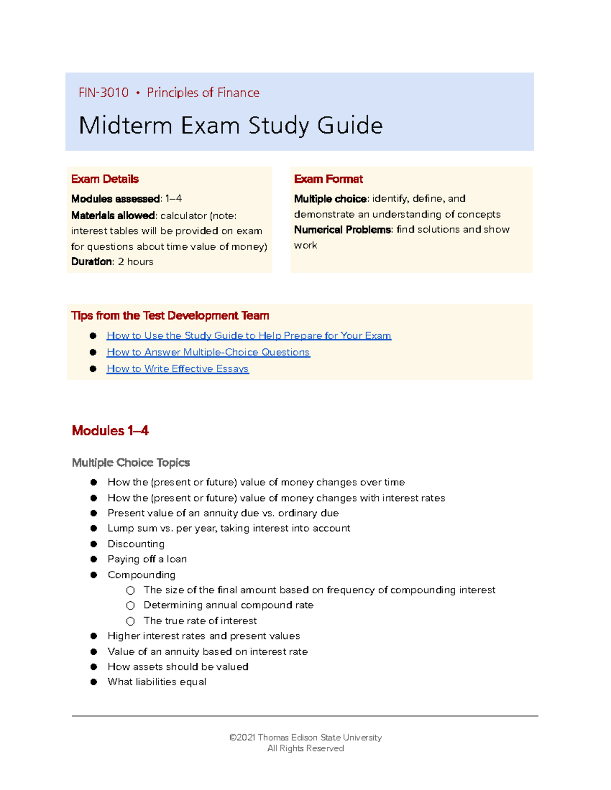 Midterm Exam Study Guide Fin 3010 Gs Dec19 Fin 3010 Principles Of Finance Midterm Exam Study Midterm Exam Study Guide Fin 3010 Gs Dec19 Fin 3010 Principles Of Finance Midterm Exam Study