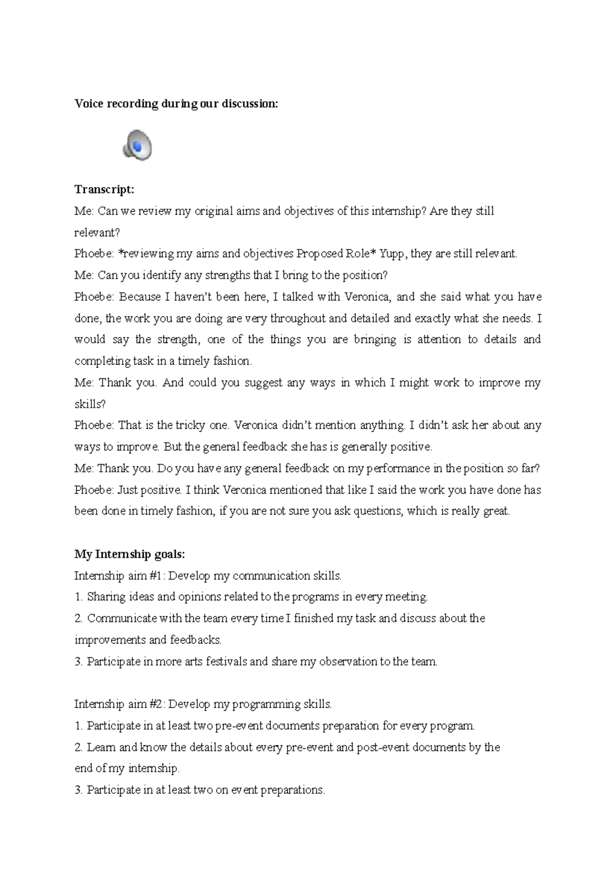 Mid Way Review - passed - Voice recording during our discussion ...