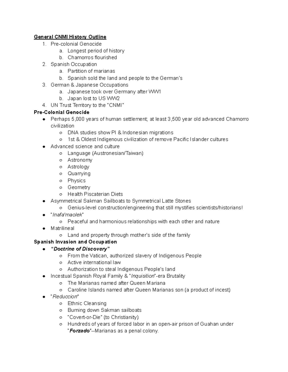 General CNMI History Outline SO297 General CNMI History Outline 1