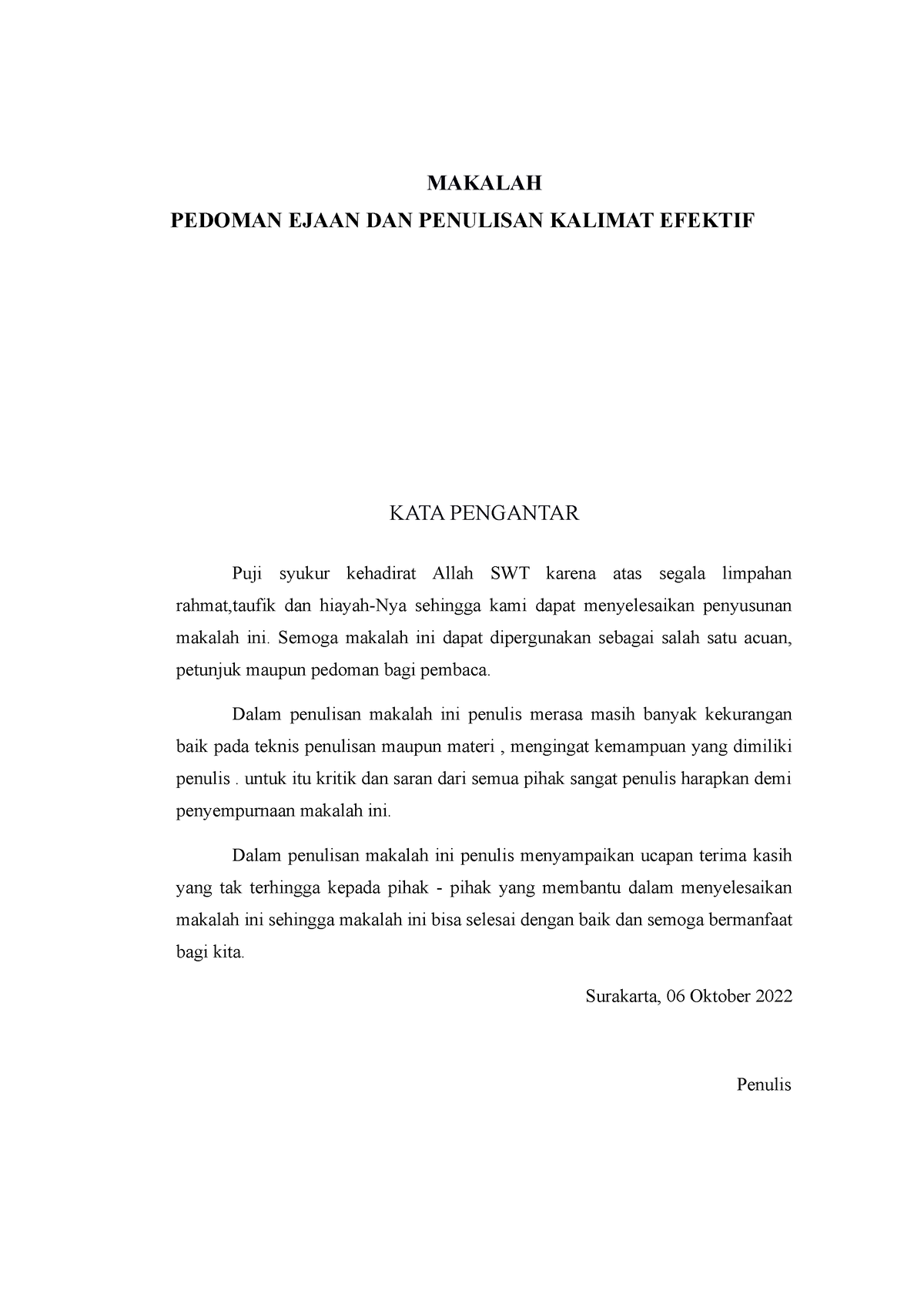 Pedoman Ejaan DAN Penulisan Kalimat Efektif - MAKALAH PEDOMAN EJAAN DAN ...