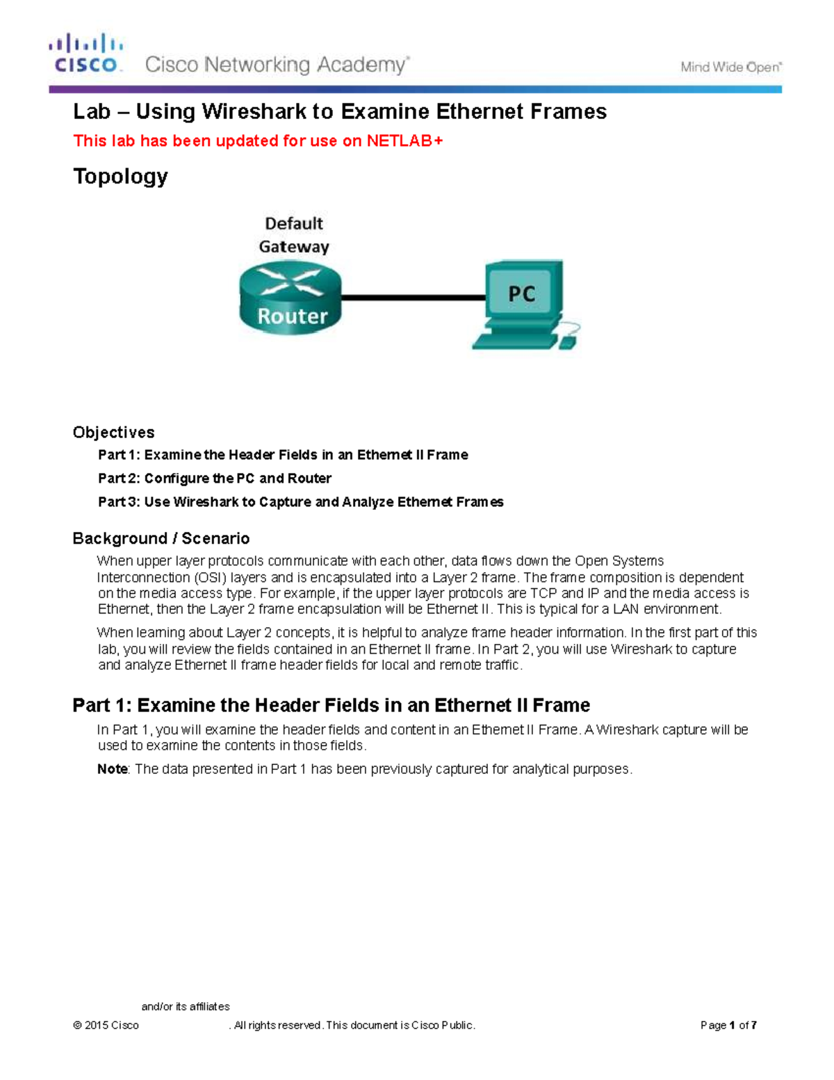 5 1 1 7 Lab Using Wireshark To Examine Ethernet Frames Houston B This 5 1 1 7 Lab Using Wireshark To Examine Ethernet Frames Houston B This