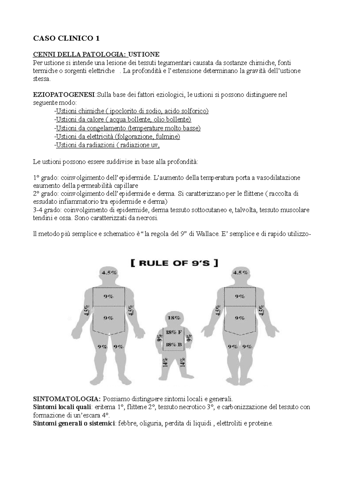 Revisione casi clinici Part.1 CASO CLINICO 1 CENNI DELLA PATOLOGIA USTIONE Per ustione si