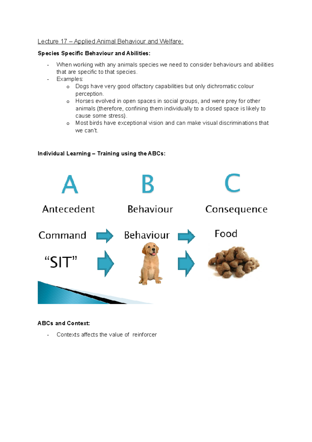 17 - Applied Animal Behaviour And Welfare - Lecture 17 – Applied Animal ...