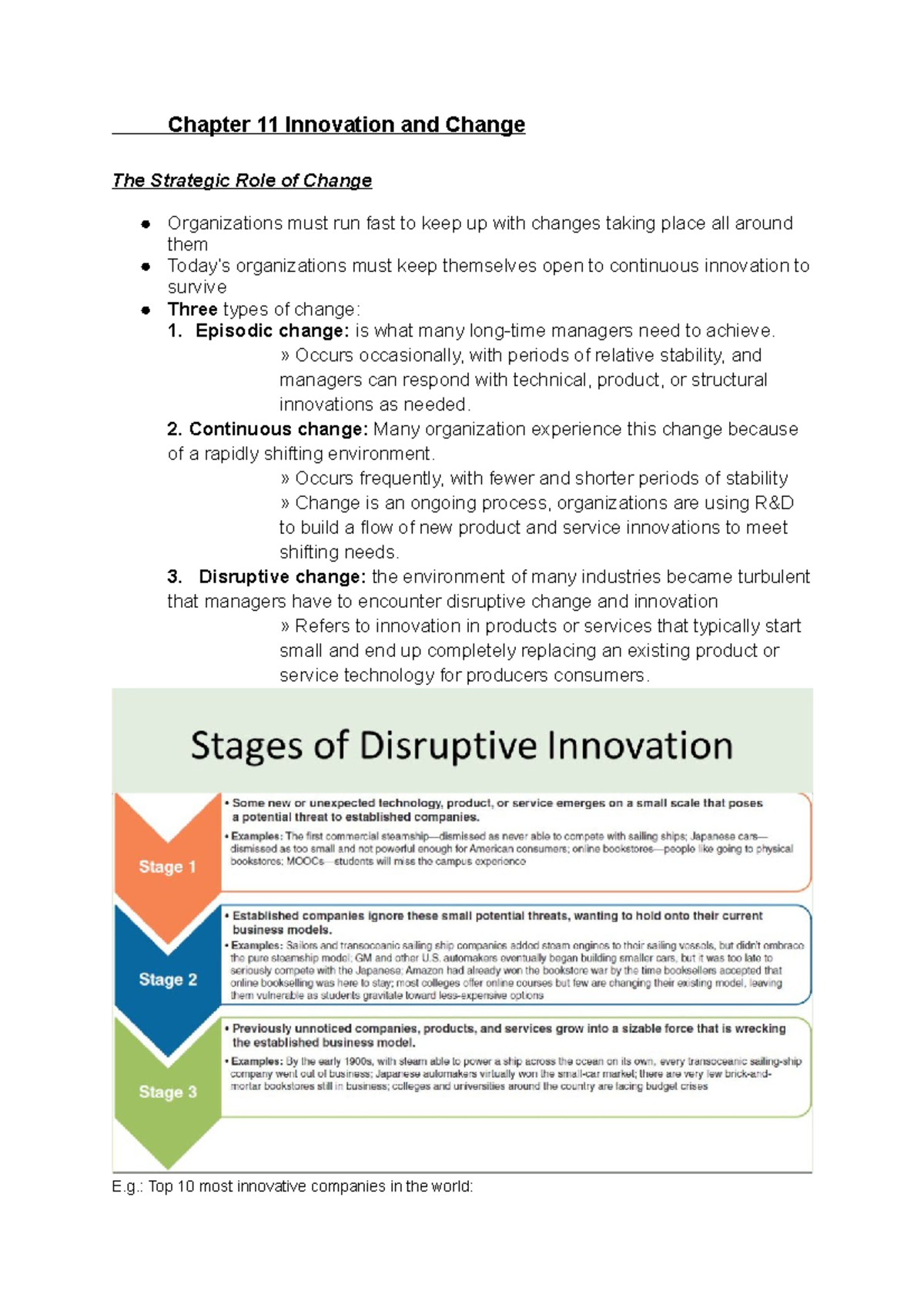 Chapter 11 Innovation And Change - Chapter 11 Innovation And Change The ...