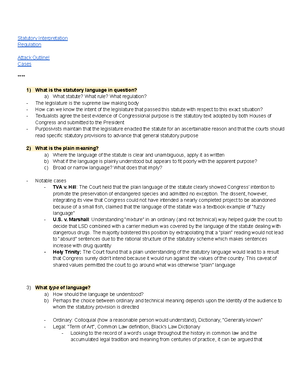 Leg & Reg Outline - Study guide - Legislation & Regulation Course ...