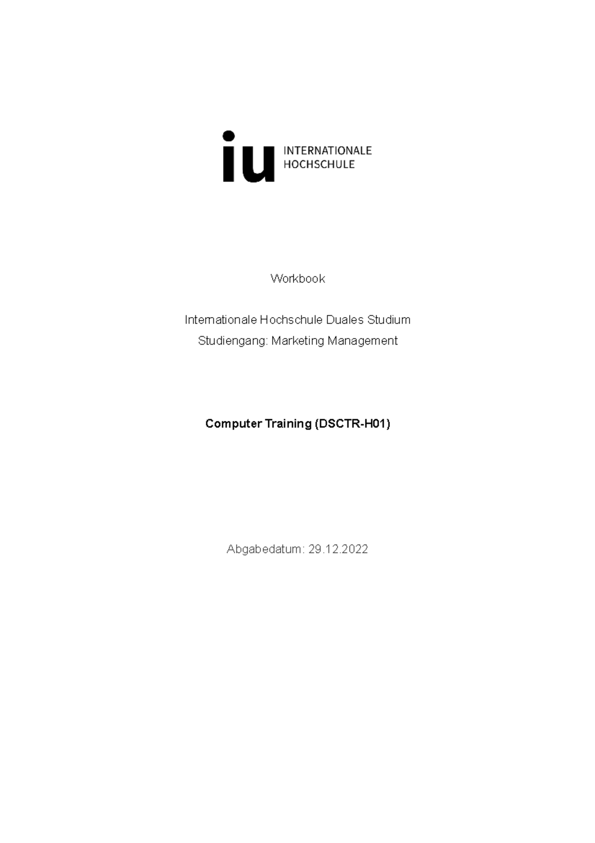 Computertraining Workbook IU - Workbook Internationale Hochschule ...
