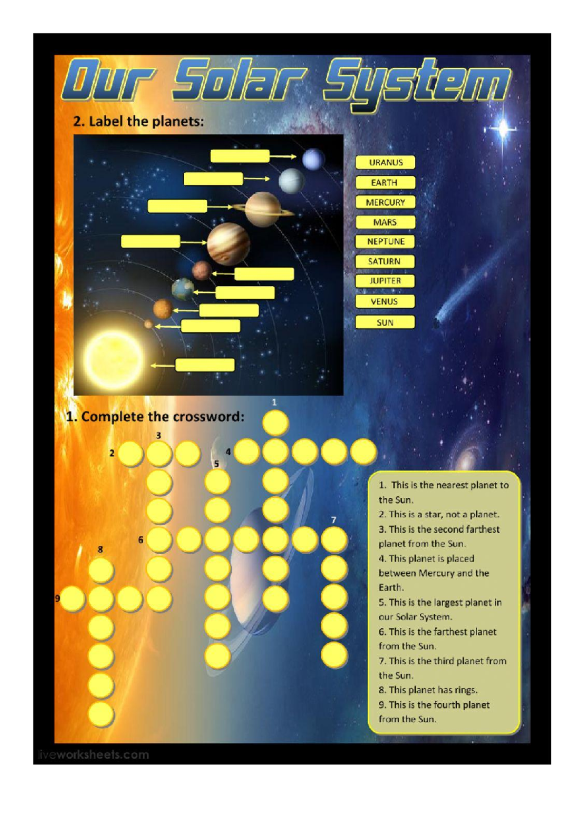 Document (14) - SCIENCE - eyes the planets: URANUS EARTH MERCURY MARS ...