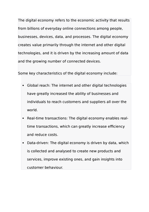 essay on digital economy