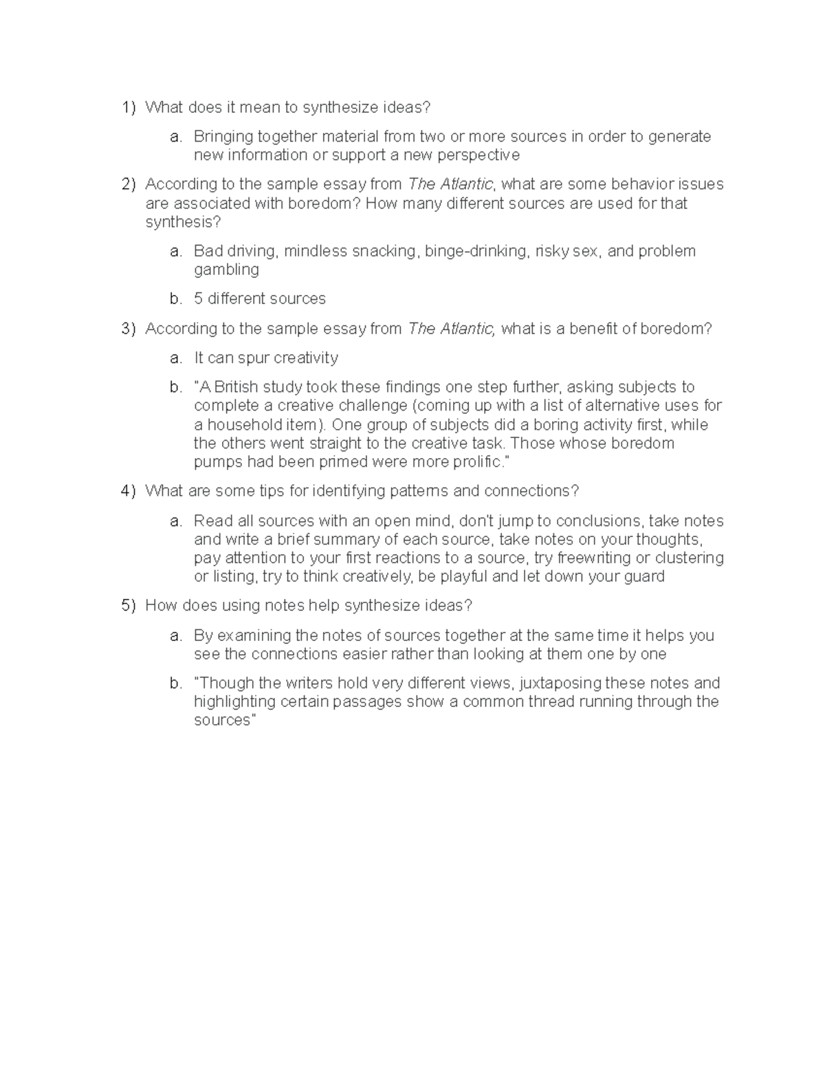 Synthesizing Ideas Discussion Response - What Does It Mean To 