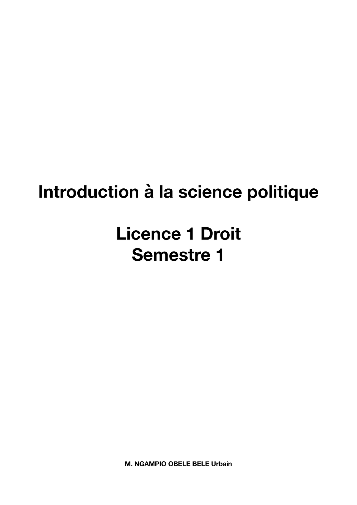 Introduction à La Science Politique - Introduction à La Science ...