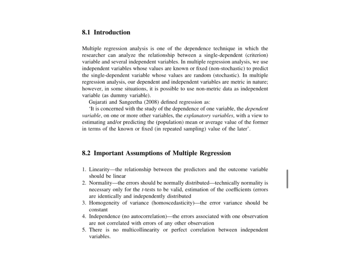 Multiple regression - Introduction and assumptions - Business Research ...
