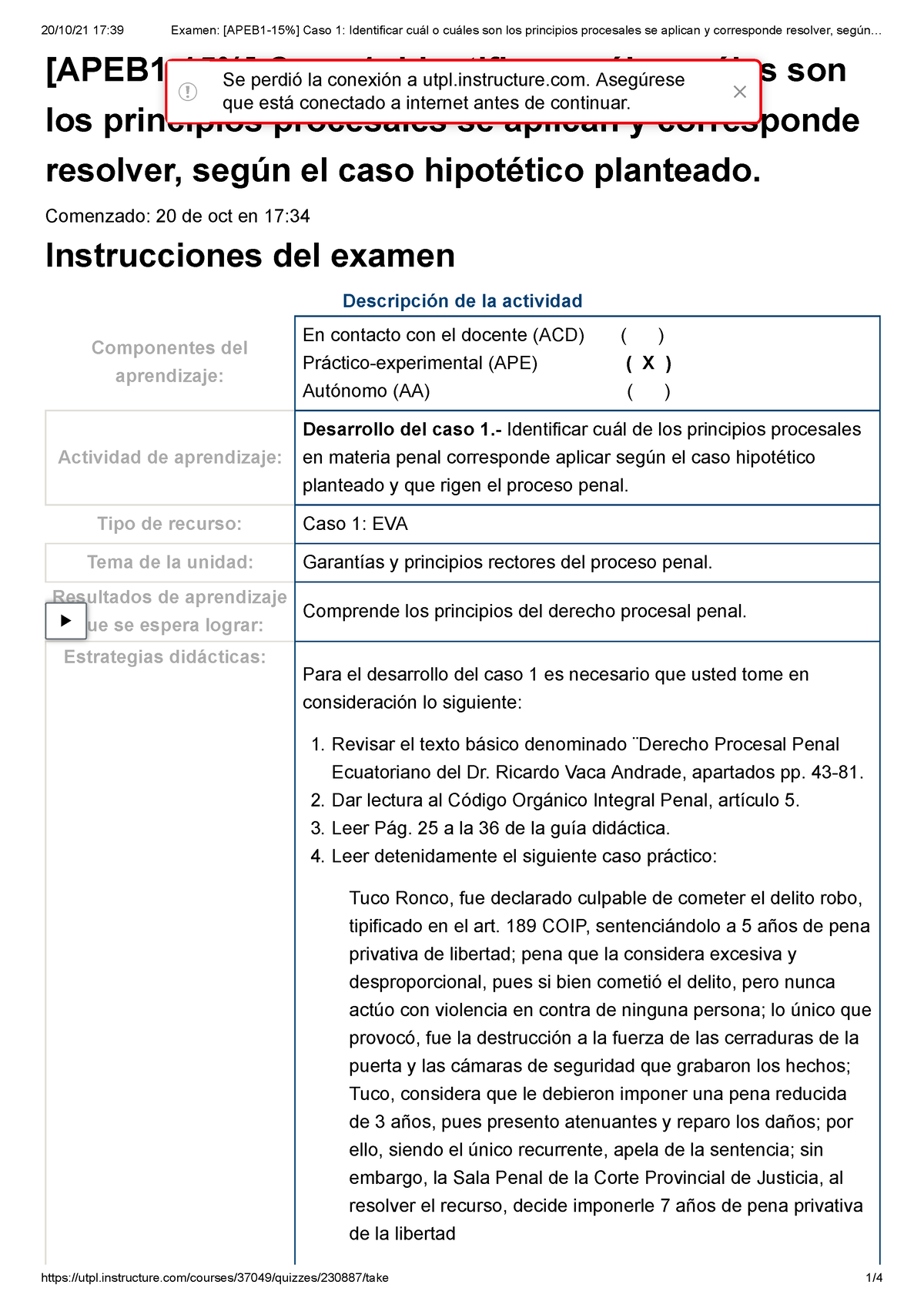 Examen [APEB 1-15%] Caso 1 Identificar Cuál O Cuáles Son Los Principios ...