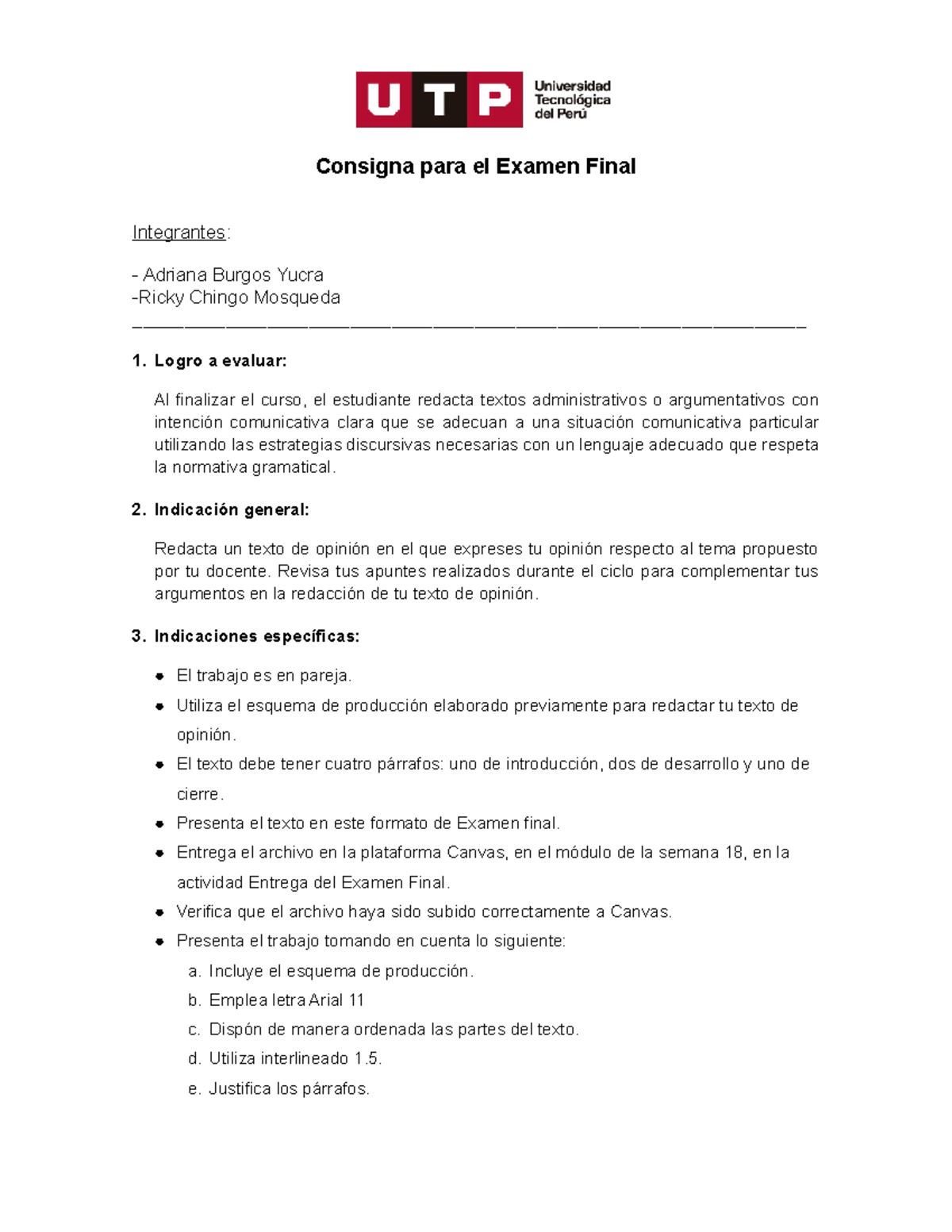 Examen Final De Reda 2 - Consigna Para El Examen Final Integrantes ...