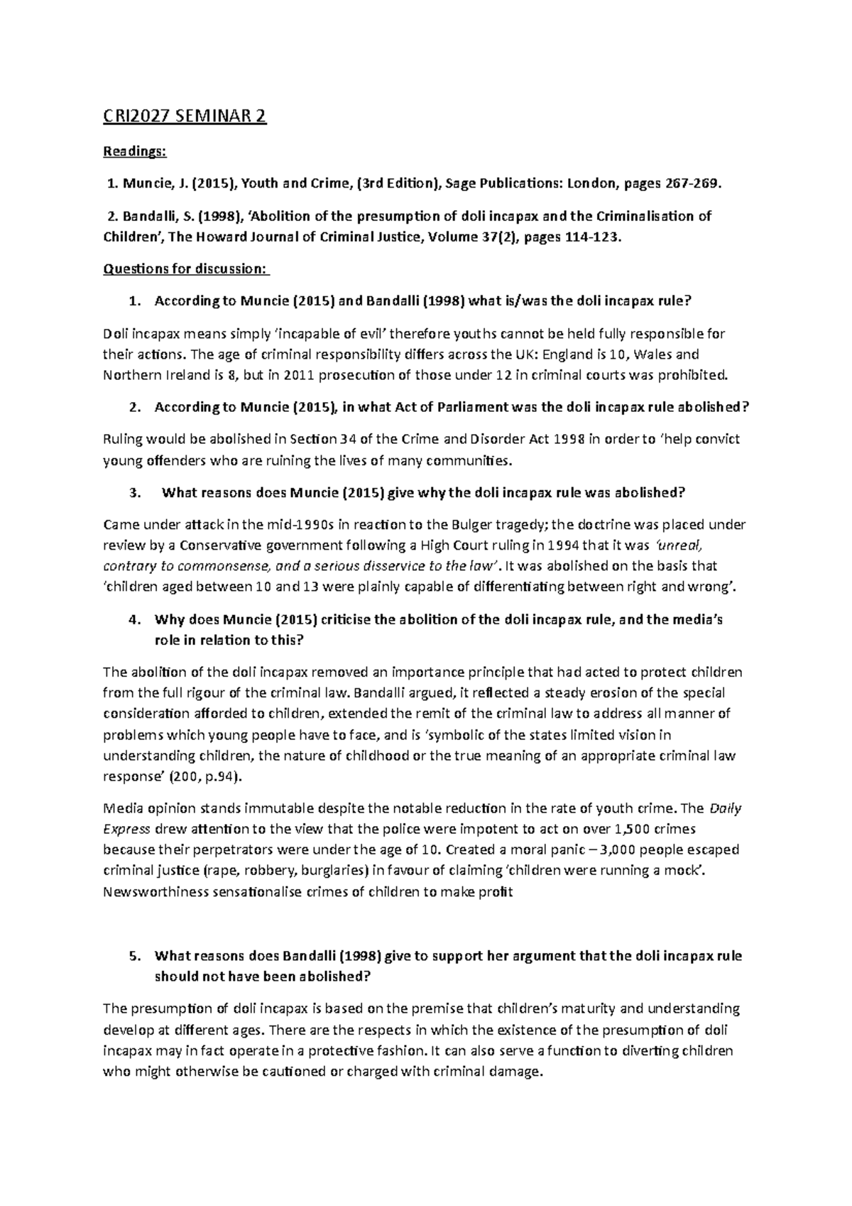 CRI2027 Seminar 2 Helen Baker CRI2027 EdgeHill Studocu