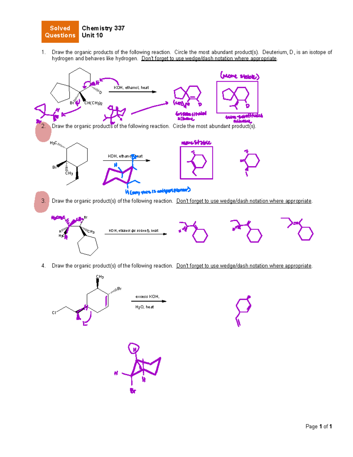 Unit 10 solved questions Page 1 of 1 Solved Questions Chemistry 337
