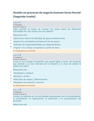 Gestion En Procesos De Negocios Semana Examen