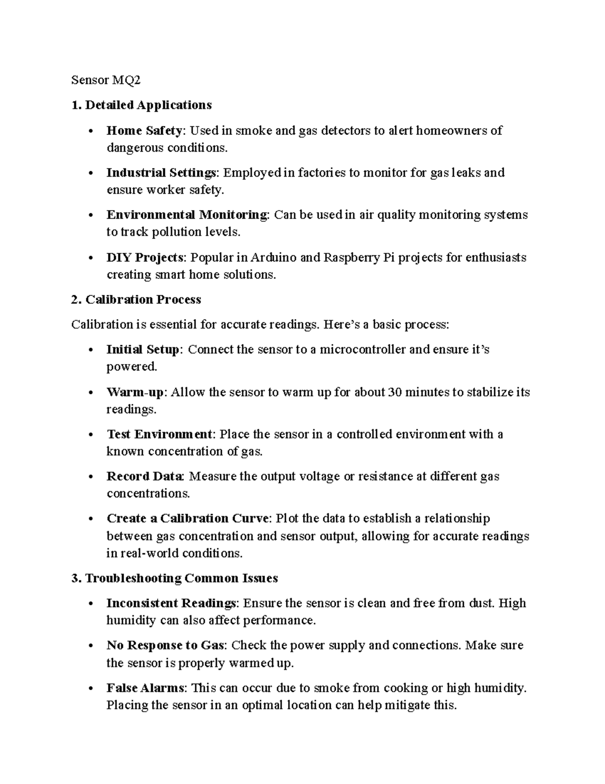 Sensor MQ2 - sfsf - Sensor MQ Detailed Applications Home Safety: Used ...