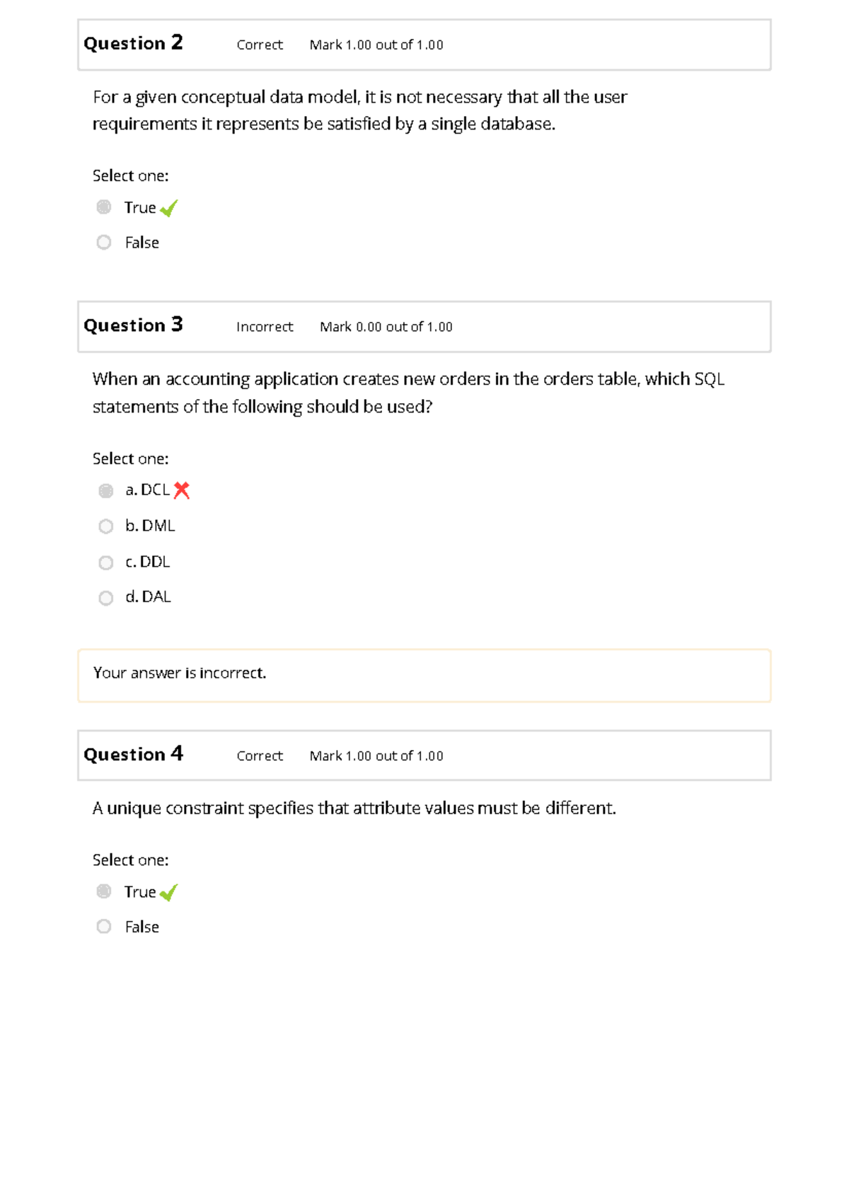 SQL Quiz: Concepts and Queries - Studocu