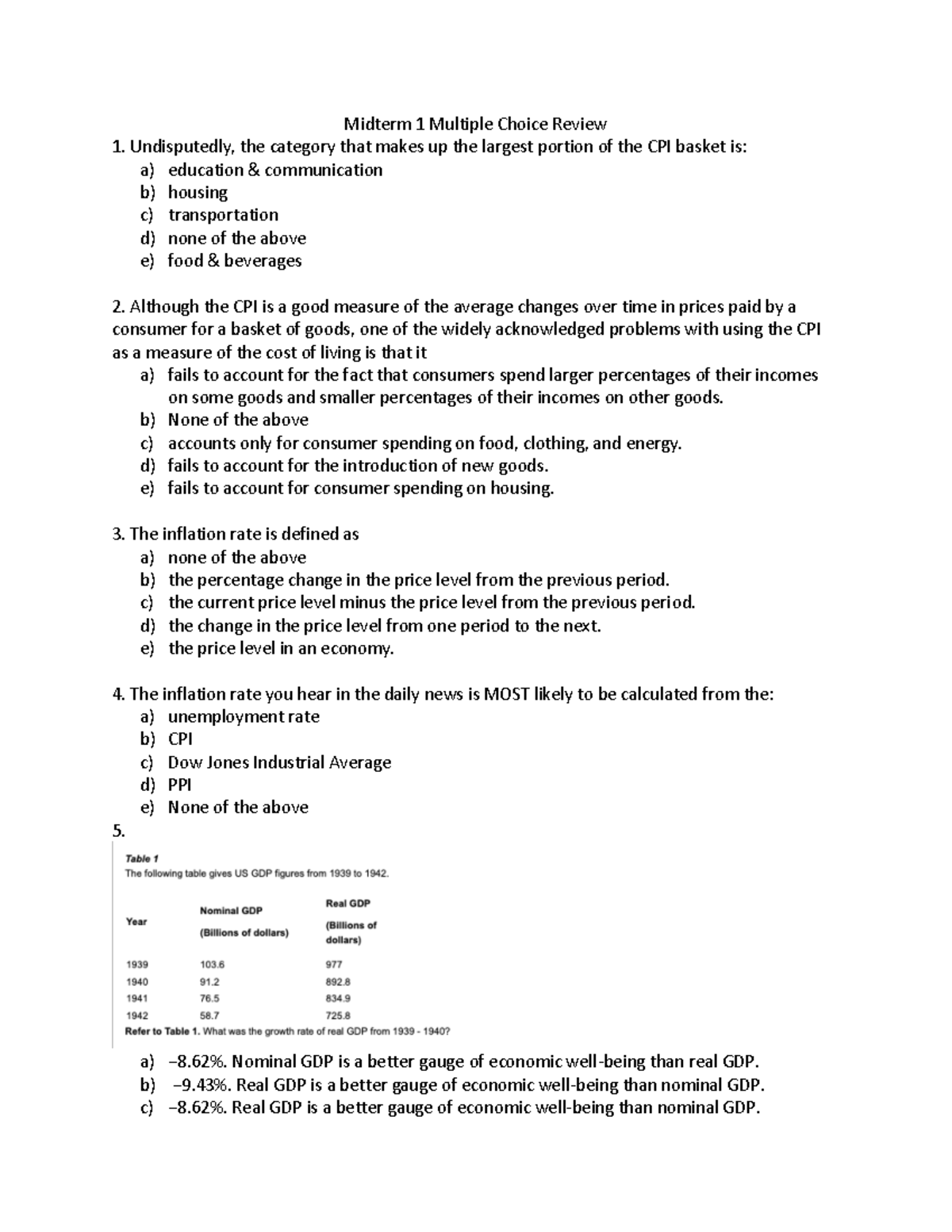 Econ 2 Midterm 1 MC Review - Midterm 1 Multiple Choice Review ...