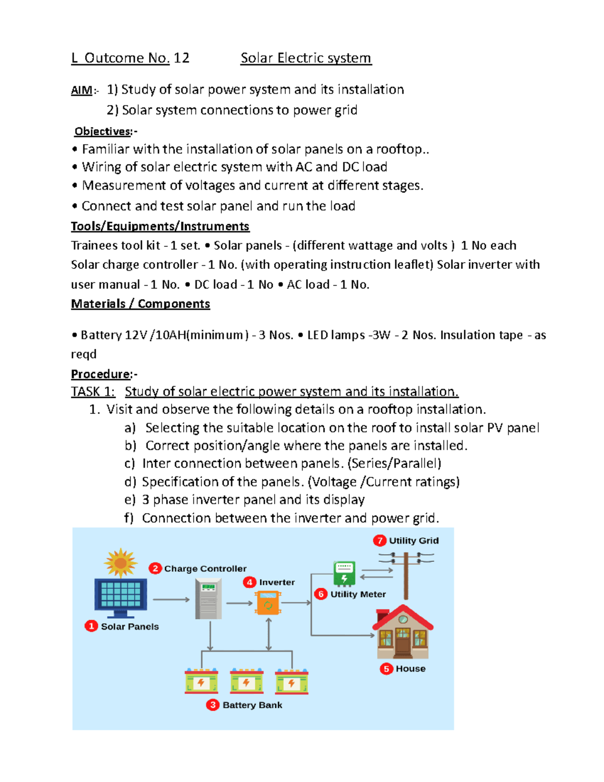 L Outcome No 12 Solar Electric system - L Outcome No. 12 Solar Electric ...