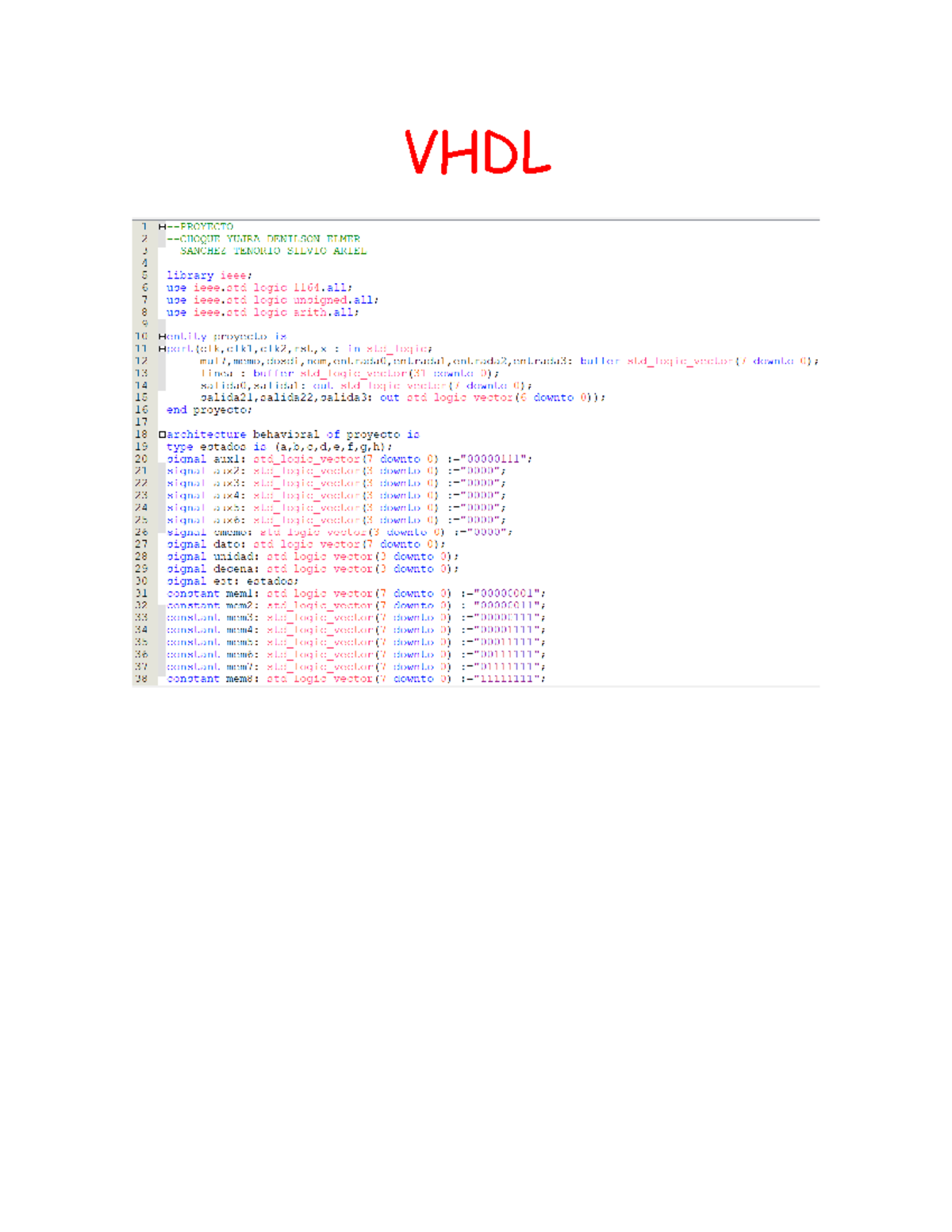 Codigos VHDL y Verilog - codigo VHDL - VHDL 1 PROYECTO 2 CHOQUE YUJRA ...