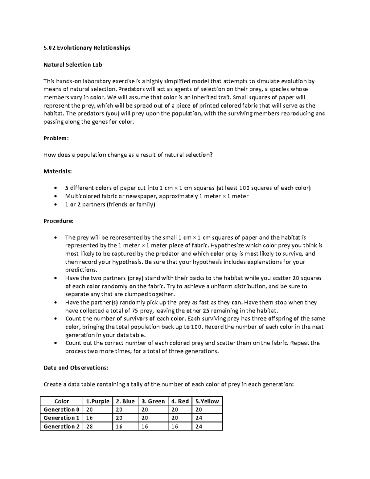 502-evolutionary-relationships biology honors highschool - 5 ...