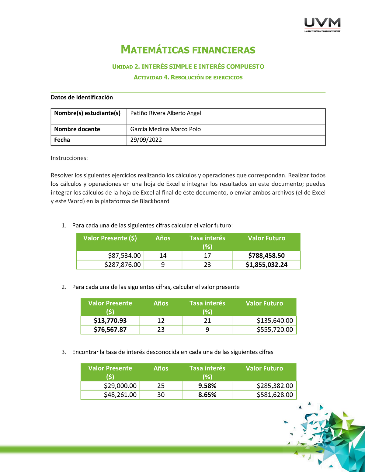 Act Mate Actividad Matematicas Aplicadas Matemticas