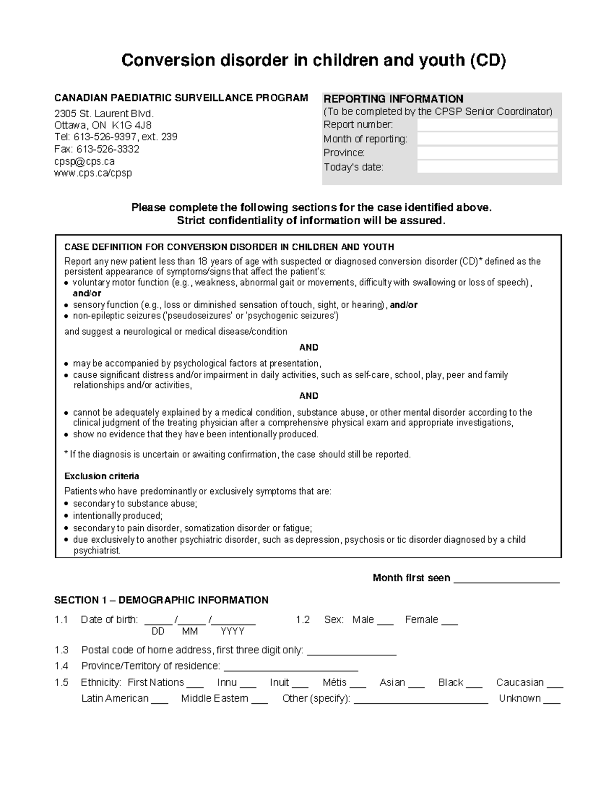 Conversion-disorder-questionnaire - Conversion disorder in children and ...