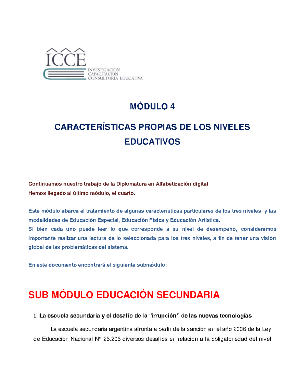 Módulo 4 - Características Propias DE LOS Niveles - MÓDULO 4 ...
