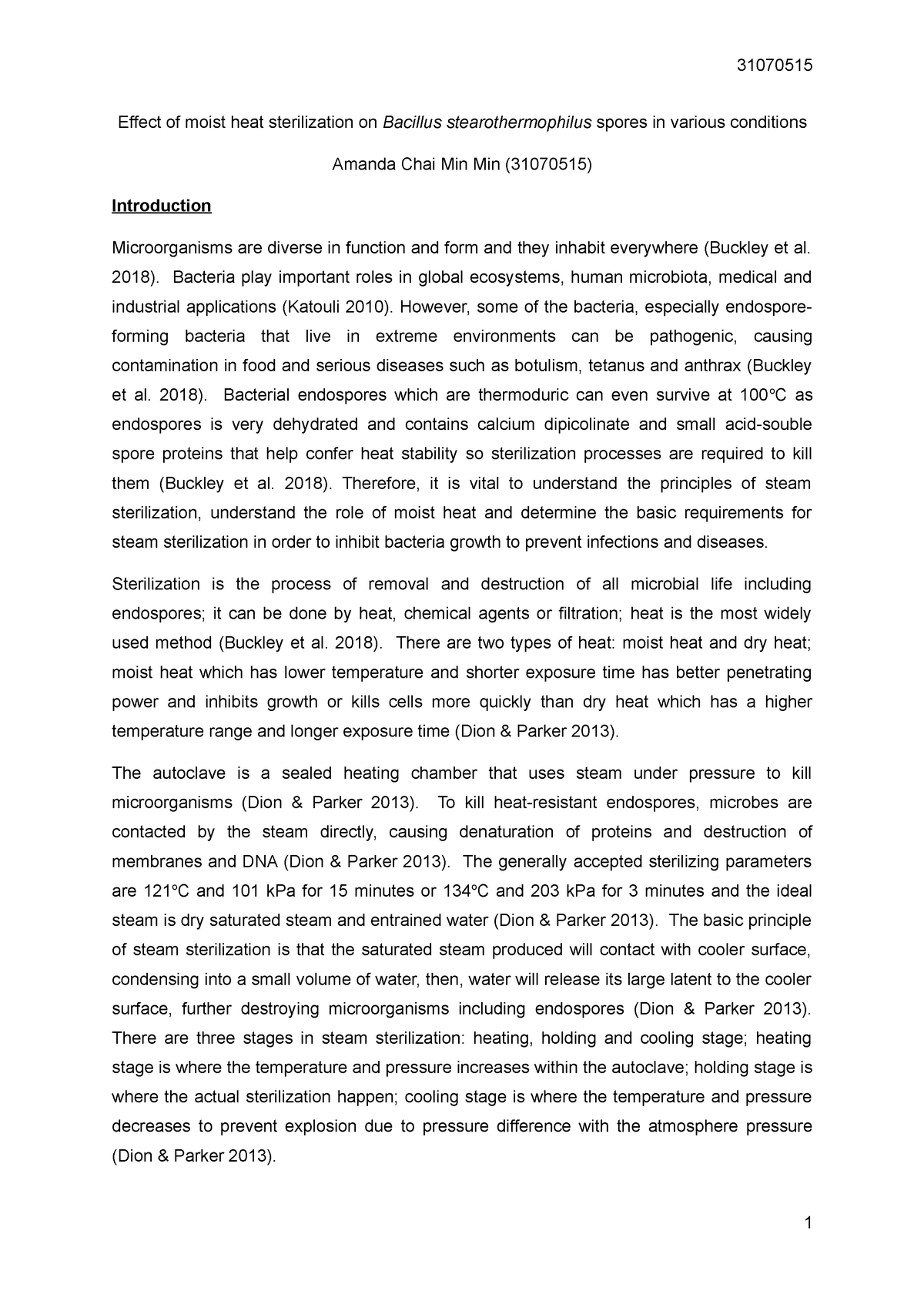 Food Microbiology 2a 2021 - Effect of moist heat sterilization on ...