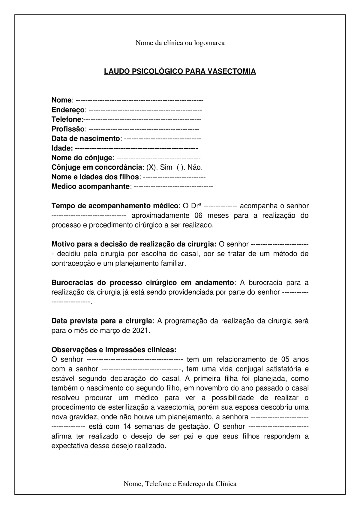 Exemplo De Laudo Psicológico Para Cirurgia Bariátrica Edubrainaz 9563