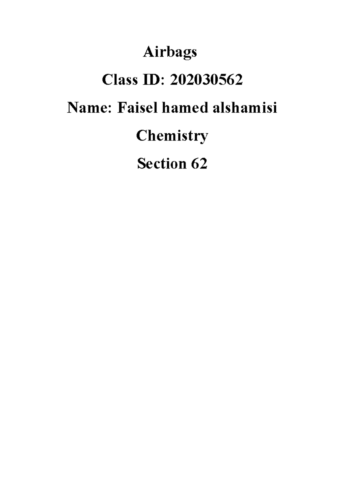 Airbags V 4 Airbags Class ID 202030562 Name Faisel hamed alshamisi
