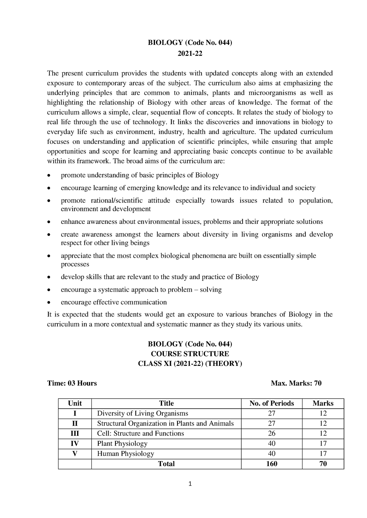 Biology Sr Sec 2021-22 - Eee - BIOLOGY (Code No. 044) 2021- The present ...